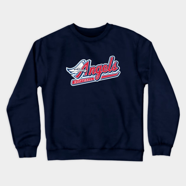 Angels Softball team script Crewneck Sweatshirt by SHAngelsShop